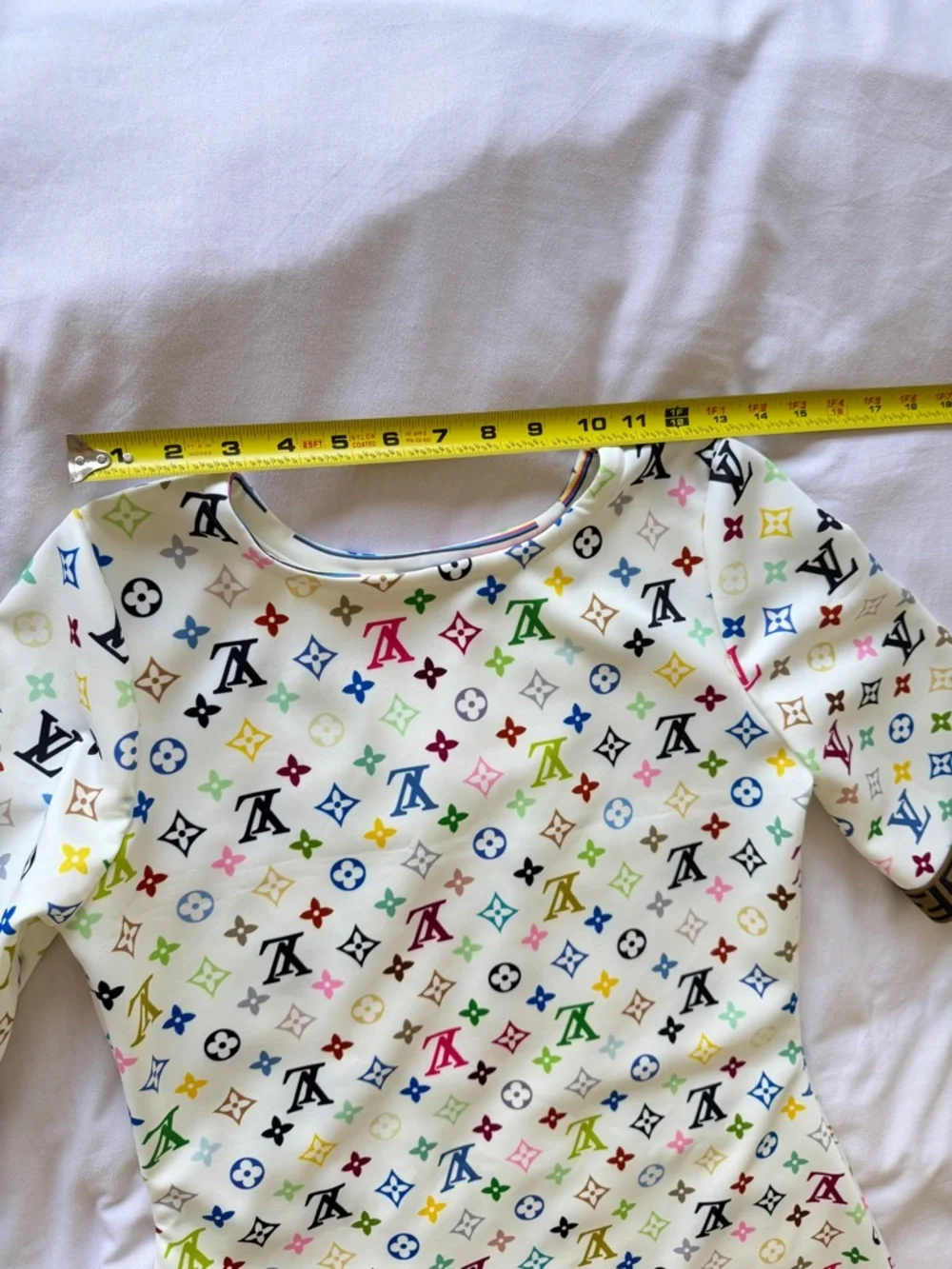 White Multicolor Logo-Print Mini Dress - Picture 4 of 7